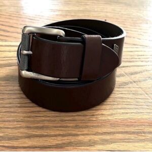 Dickies Dark Brown and Silver Leather Belt Size 34 M